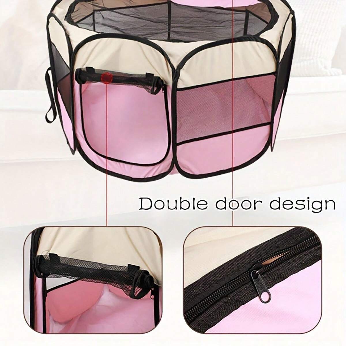 1 Set Octagonal Cat Enclosure & Birthing Suite Set For Pregnant Cat