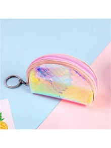 1pc Women's Mini Cute Transparent PVC Coin Purse With Keychain, Convenient Portable Change Pouch - Multicolor - View 9