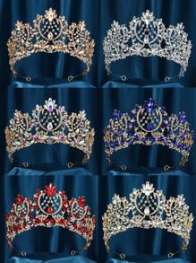 1pc Women's Alloy & Rhinestone Baroque Royal Style Crown, Elegant Wedding Party Headband, Bridal Hair Accessory, Safely Packaged