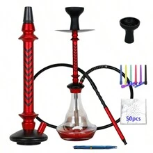 1pc 58cm/22.83inch Aluminum Alloy Hollow Hookah Shisha Pipe With All Accessories - one-size - View 10