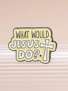 1入時尚酷耶穌系列胸針，休閒精美金屬搪瓷馬蹄針，適用於男女裝飾派對用品、衣物、手袋、珠寶禮物