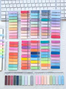 2400入組12款PET透明便條紙，摩蘭迪色系標籤索引，可用於分類標記（1包含12款樣式）
