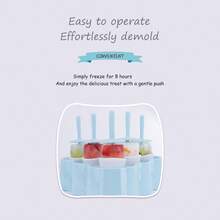 1pc Children's Pink Silicone Ice Cream Mold, Mini Ice Mold For Homemade Ice Cream, Ice Cubes And Popsicles, Home Use - Pink - View 8