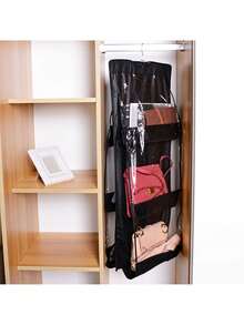 1 pieza Bolsa de almacenamiento de tela de doble cara para bolsos/ organización de hogar con múltiples capas y bolsillos para colgar en el armario - Talla única - Ver 2