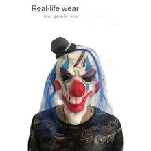 Latex Full Face Clown Mask, Scary, Funny And Popular Design - Multicolor - View 5