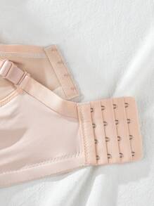 Metallic Decor Comfortable Seamless Push-Up Bra, Lingerie - Beige - View 4