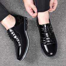 Men's Fashion PU Leather Shoes Classic Oxford Dress Shoes Lace Up Casual Business Shoes For Men - Black - View 4