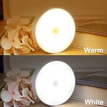 8 đèn LED Đèn ngủ cảm biến chuyển động, Đèn cảm ứng tủ quần áo Đèn ngủ LED trong nhà có thể sạc lại USB có dải từ tính dán cho hành lang, tủ, tủ quần áo, tủ quần áo, cầu thang, phòng ngủ, nhà bếp, tầng hầm - trắng - Xem 2
