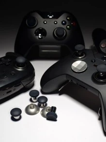 八合一黑色金屬磁性拇指摇杆，適用於Xbox One、Xbox One Elite、Xbox One S、Xbox Series X、PS4 Slim、PS4 Pro、PS4控制器，配有T8H十字螺絲刀 - 黑色 - 查看 8