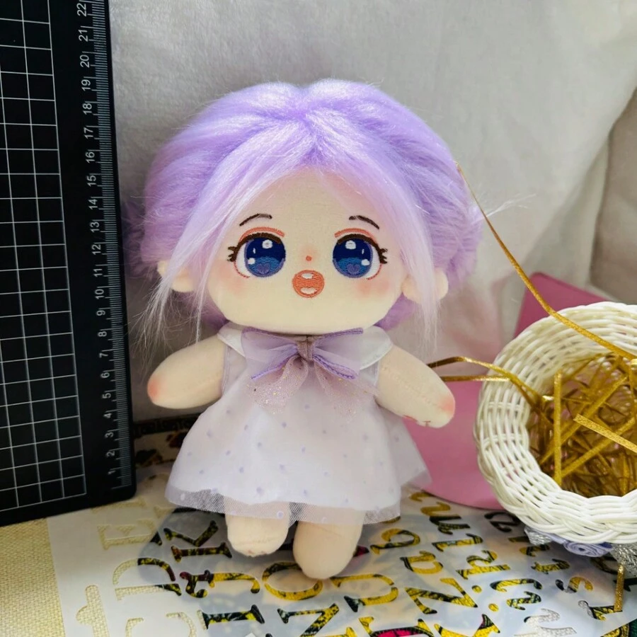 Muñeca original de 20 cm, juguete de peluche con cabello frito, muñeca estrella, regalo para novias, necesitas maquillar la cara de la muñeca y peinar el cabello largo por ti mismo - Multicolor - Ver 1