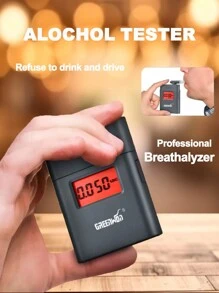 GREENWON 1pc Professional Breathalyzer, Digital Breath Alcohol Tester For Personal Use - Grey - View 2
