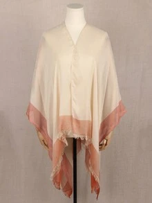 Women Summer Poncho Large Long Lightweight Modal Shawl Wrap - Multicolor - View 3