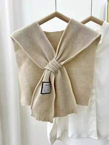 1入四季交叉式女士披肩，實色空調披肩，帶拆卸領襟，時尚多變，適合日常使用，尤其適合校園風格。 - 彩色 - 查看 4