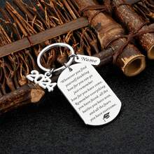 女士个性化钥匙扣 男士定制钥匙扣 刻名字 励志不锈钢狗牌 - 銀色 - 查看 3