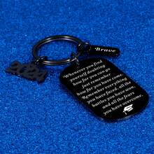 女士个性化钥匙扣 男士定制钥匙扣 刻名字 励志不锈钢狗牌 - 銀色 - 查看 8