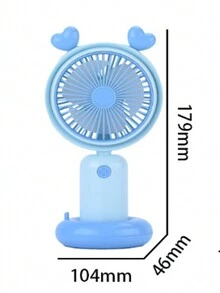 1pc New Style Star Handheld Fan With Night Light, USB Rechargeable Portable Fan For Summer Students - A - View 2