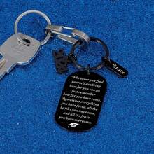 女士个性化钥匙扣 男士定制钥匙扣 刻名字 励志不锈钢狗牌 - 銀色 - 查看 9