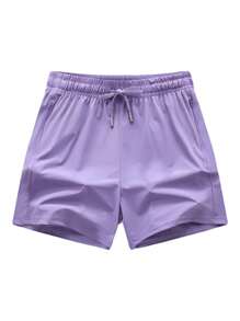 3pcs/Set Quick-Drying Outdoor Sports Shorts For Running And Fitness Training In Summer Women Boxer Shorts - Purple - View 3
