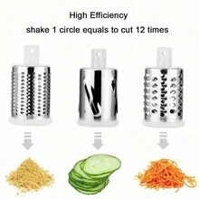 Rayador/Pelador 3 en 1 Frutas Y Verduras, RALLADOR DE ACERO INOXIDABLE,Rallador Cortador Procesador Alimentos Verduras Y Frutas - Multicolor - Ver 5