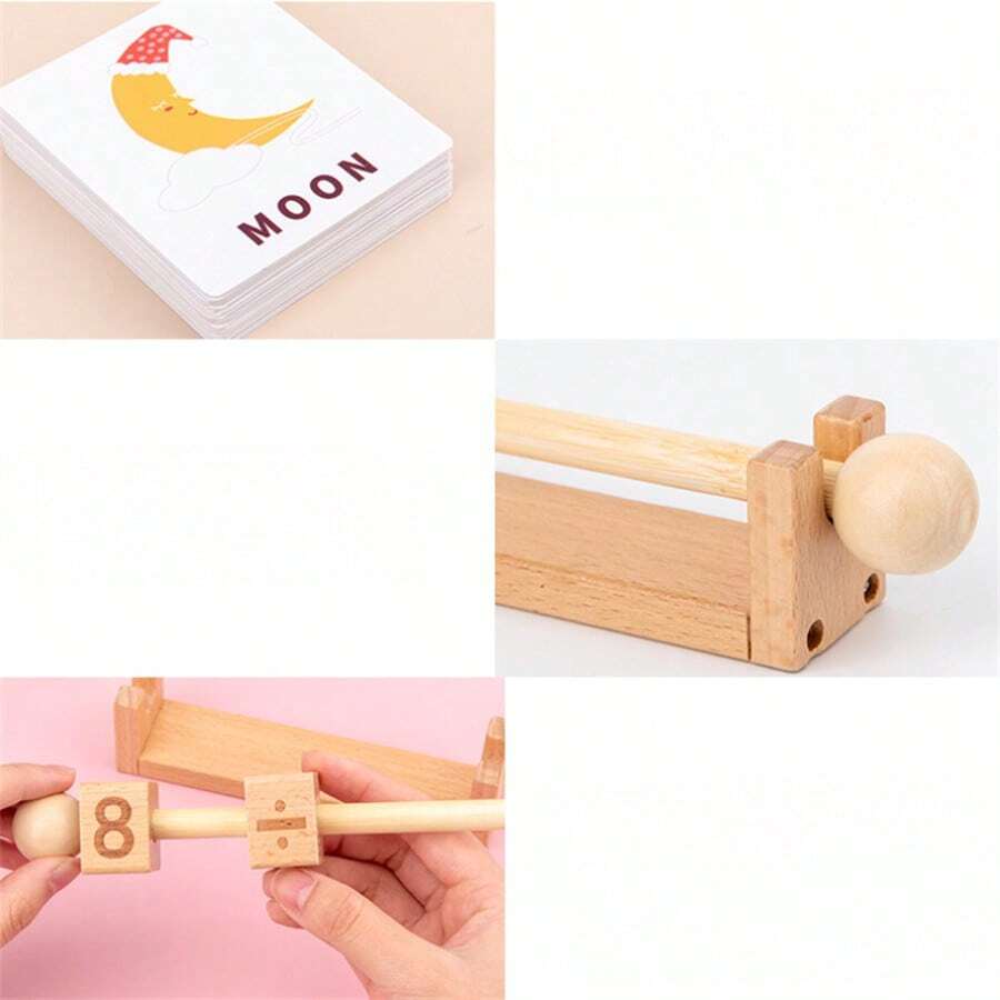Wooden alphabet and number blocks educational toy set montessori