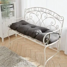 LIVINGANDHOME Living And Home Luxury Tufted Bench Cushion - 120cm Plush Seat Pad (15-17cm Thick, Dark/Light Grey)