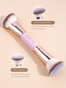 MAANGE Set de 2/5/7 piezas de brochas de maquillaje de doble cabezal con brocha para rubor, brocha para base, brocha para acabado, brocha para polvos sueltos, herramientas de maquillaje para viajar