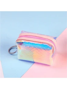 1pc Women's Mini Cute Transparent PVC Coin Purse With Keychain, Convenient Portable Change Pouch - Multicolor - View 10