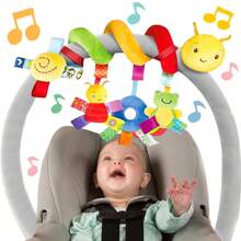 Juguete para asiento de coche para bebé, juguete en espiral para cochecito, juguete sensorial colgante de peluche para recién nacido apto para cuna, móvil adecuado para bebés de 0-6 meses, regalo ideal para niños y niñas de 0, 3, 6, 9 y 12 años