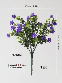 1pc/2 stuks kunstbloemen, nep buiten UV-bestendig buxus struiken kunst plastic groen planten voor buiten hangende plantenbak patio tuin bruiloft binnen huis keuken boerderij decor - Paars - Bekijken 2