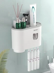 MENGNI Wall Mounted Toothbrush Holder With Automatic Toothpaste Dispenser Bathroom Accessories Set Home Bathroom Decor Fall Decor Back To School