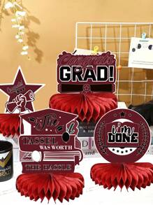 25pcsGraduation Decorations Class Of 2024, Graduation Decorations Set,Class Of 2024 Backdrop Banner,Graduation Hanging Swirl ,Honeycomb Supplies For Graduation Party - Burgundy - View 9