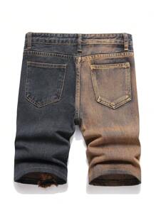 Shorts in denim alla moda e personalizzati con tasche e strappi per ragazzino, adatti per escursioni estive