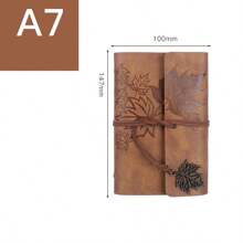 1 pieza con diseño de hoja Cuaderno , café marrón retro Cuaderno para oficina