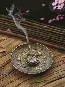 1pc Lotus Design Incense Stick Holder - Bronze - View 3