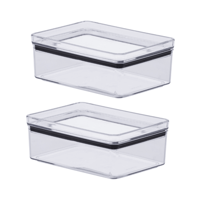 2 Porta Frios Geladeira Pote Hermético Gaveta Acrilico 770ml