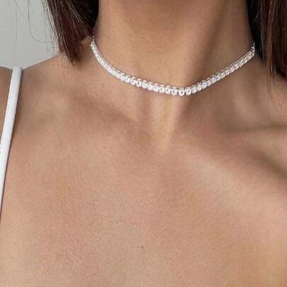 Colar Choker Riviera Cristal Zircônia