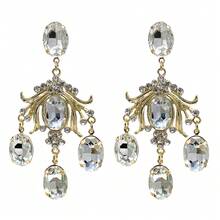 1 par de aretes de cristal sintético con borlas de moda, adecuados como accesorios para mujeres en todas las estaciones - 8 - Ver 14