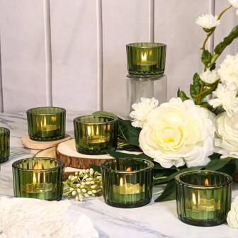 Tealight Candle Holder, 4/12/24pcs Glass Small Votive Candle Holders For Weddings Home Baby Shower Special Occasions And Halloween, Christmas Party Decoration
