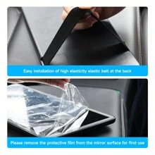 Fccemc Miroir de maquillage de voiture LED ultra-fin avec protection solaire, miroir de suspension pour le maquillage HD avec charge USB, pare-soleil, miroir de vanité intérieur auto à écran tactile dimmable pour femmes
