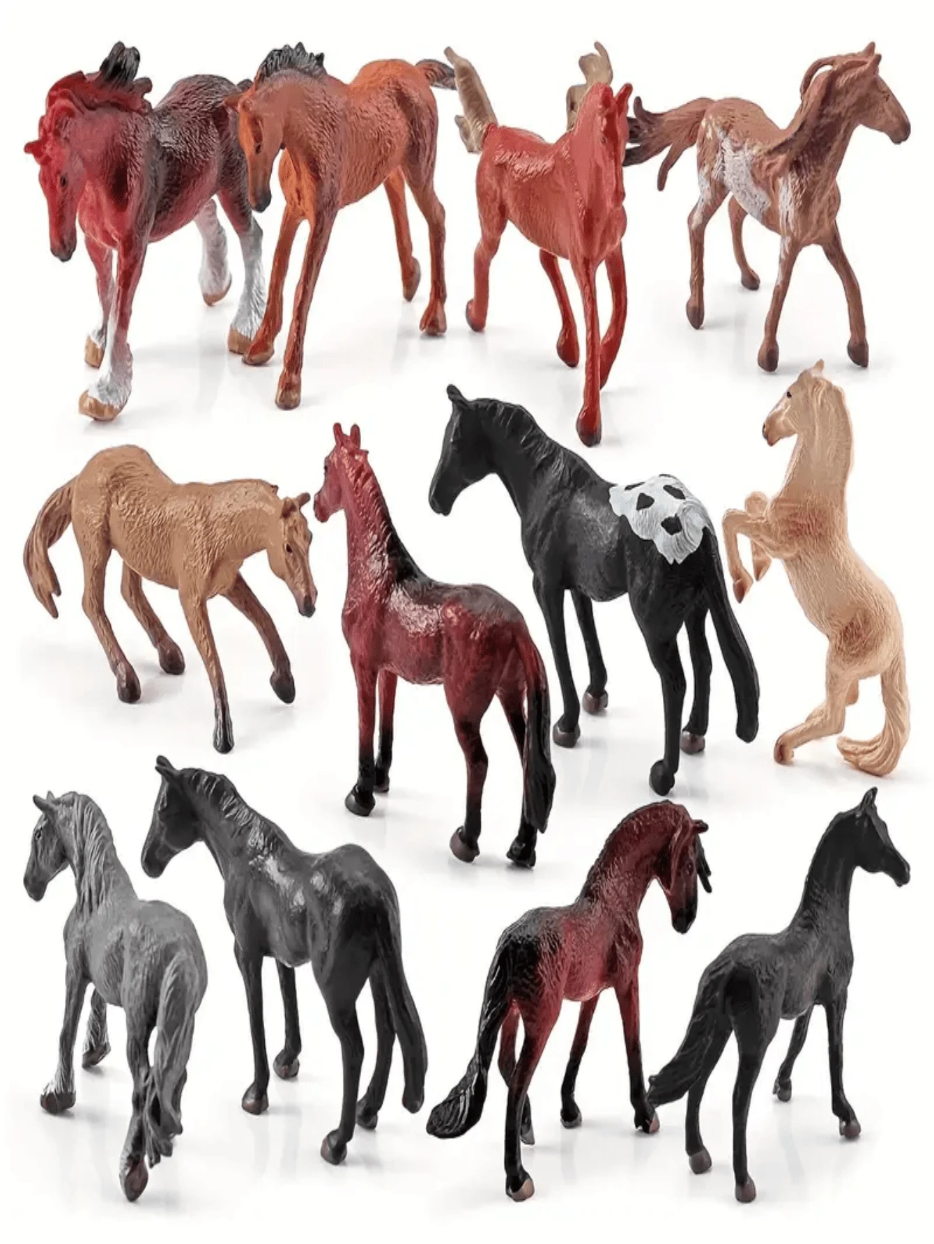 12pcs Realistic World Famous Horse Animal Models, Noble Horse Static