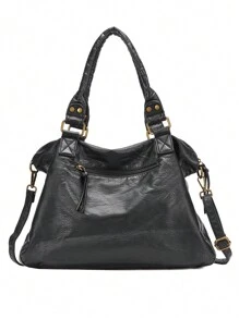 Large Capacity Washed Leather Hobo Bags For Women Roomy Handbags With Crossbody Strap Best Gift For Women, For Her, New Arrival Tote Bags For Woman