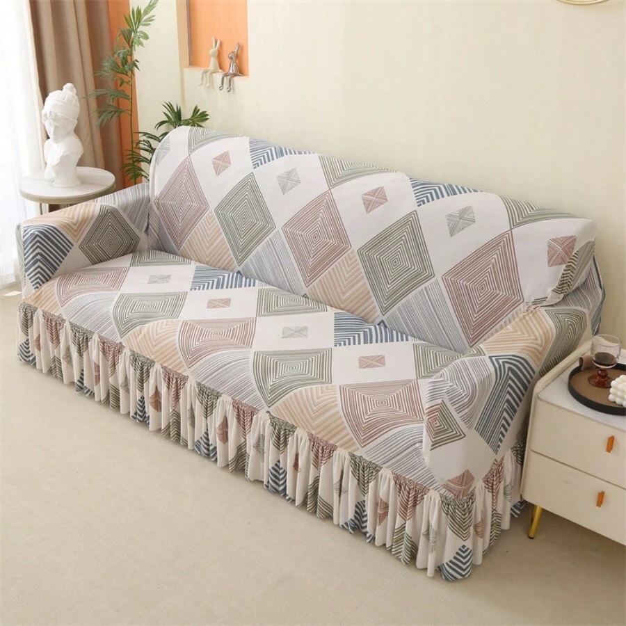 1pc Stretchable & Machine Washable Universal Sofa Cover, Dustproof, Durable & Elastic Modern Minimalist Furniture Protector For Home Decoration In Bedroom, Office, Living Room - All Season