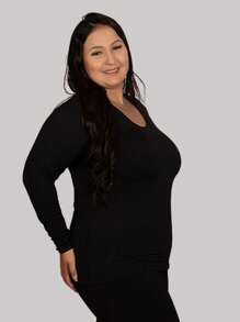 Blusa Plus Size Feminina Térmica 11127 - Preto - Visão 3