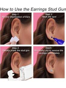 12Pcs Disposable Ear Piercing Kit With Studs - Complete Set For Safe And Easy At-Home Ear Piercing, 316L Surgical Stainless Steel Piercing Gun Kit For Women Man - Multicolor - View 3