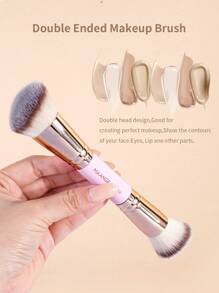 MAANGE Set de 2/5/7 piezas de brochas de maquillaje de doble cabezal con brocha para rubor, brocha para base, brocha para acabado, brocha para polvos sueltos, herramientas de maquillaje para viajar