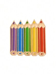 1pc Creative Fun Colored Pencil Brooch Cartoon Badge, Suitable For Matching Clothes/Backpacks As Fashionable Jewelry, Men And Women Everyday Wear - Pencil - View 7