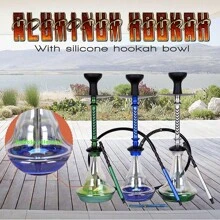 1pc 58cm/22.83inch Aluminum Alloy Hollow Hookah Shisha Pipe With All Accessories - one-size - View 3