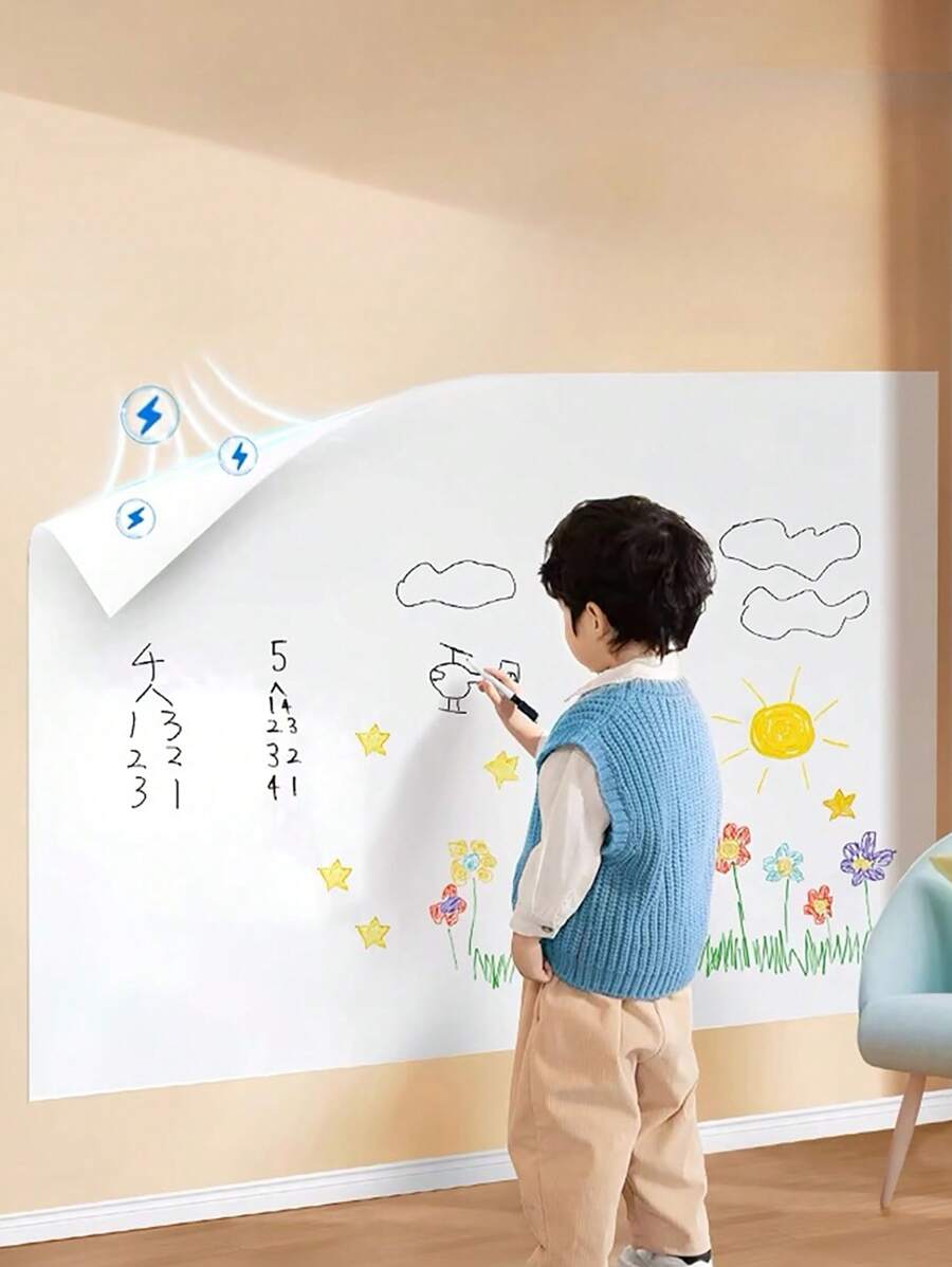1 Roll SelfAdhesive Whiteboard Wall Sticker Zero Formaldehyde, Anti