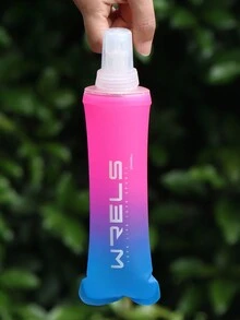 WRELS 1 szt. 250 ml/500 ml Ulepszony Nowy gradient kolorów Składany Sport Miękka butelka na wodę Fitness Jazda na rowerze Bieganie Łatwy do przenoszenia Silikonowy bidon z ustnikiem - Różowy - Zobacz 4