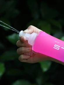 WRELS 1 szt. 250 ml/500 ml Ulepszony Nowy gradient kolorów Składany Sport Miękka butelka na wodę Fitness Jazda na rowerze Bieganie Łatwy do przenoszenia Silikonowy bidon z ustnikiem - Różowy - Zobacz 6